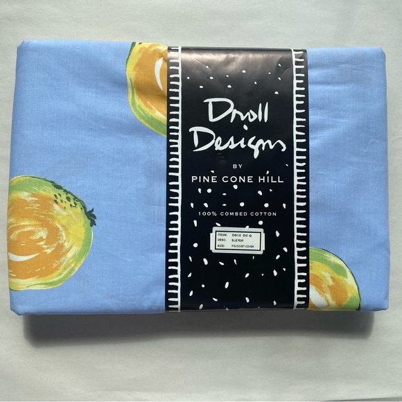 NWT Duvet Cover Droll Designs PINE CONE HILL Queen 100% Cotton Reversible - Picture 3 of 8